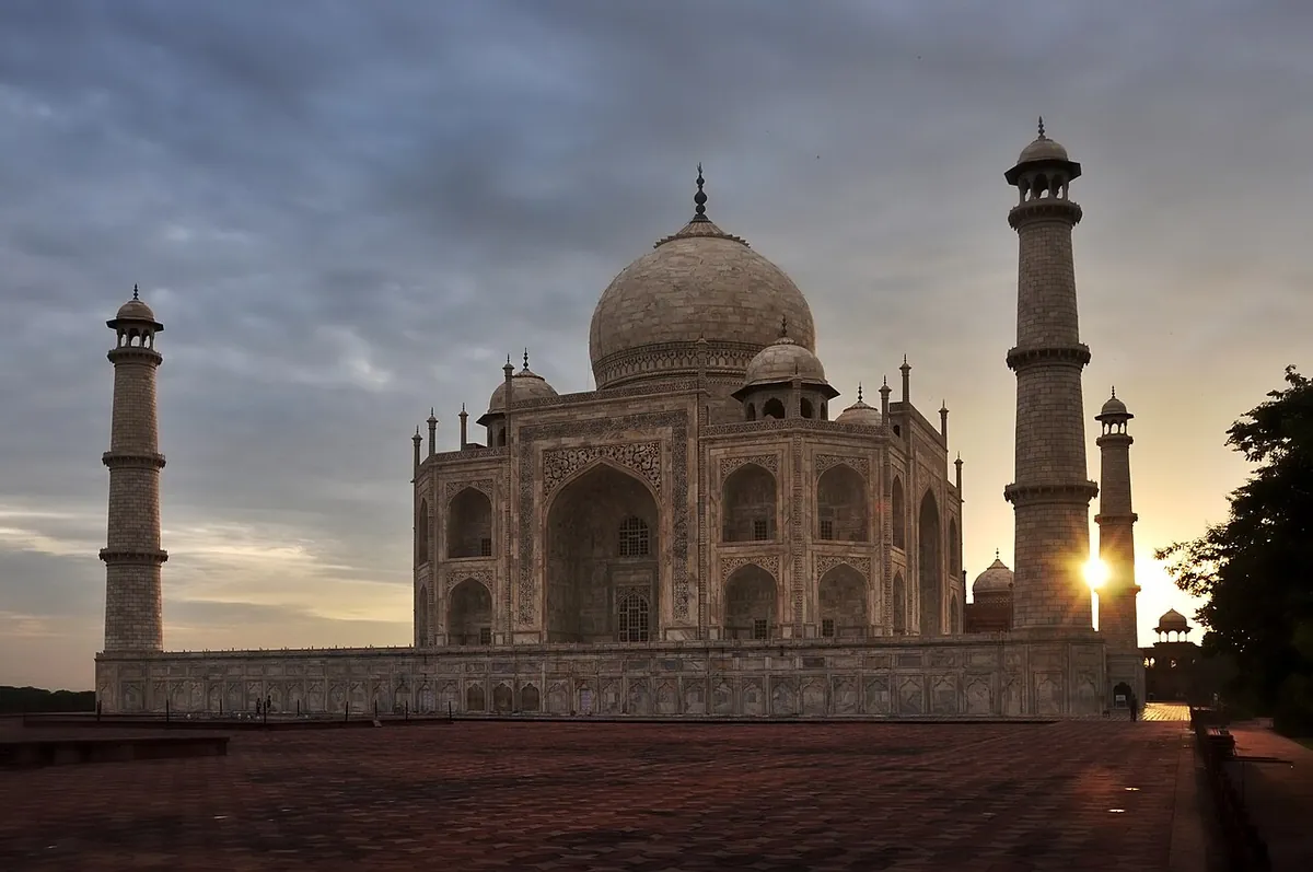 The Taj Mahal at sunrise