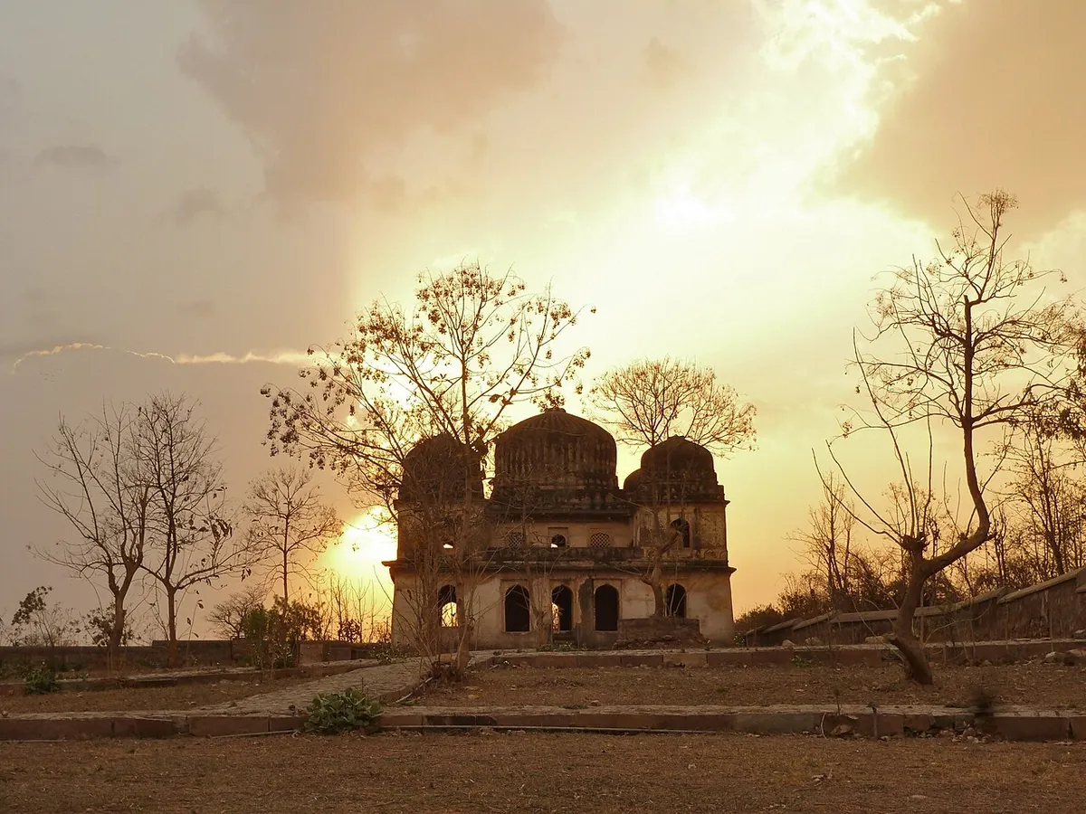 Chhatris on the bank of the Betwa River, Orchha, Madhya Pradesh