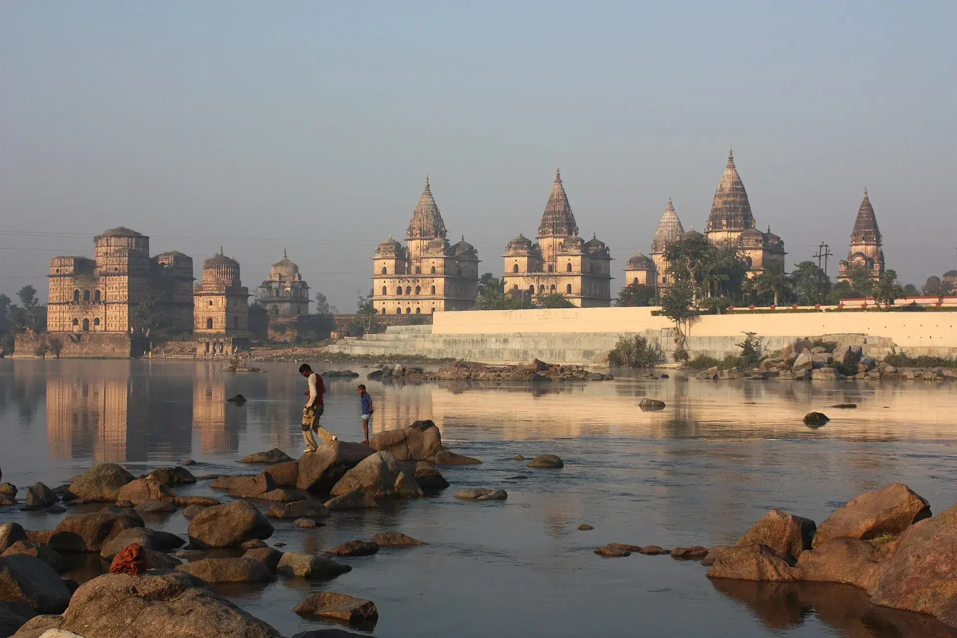 Chhatris on the Betwa river, Orchha